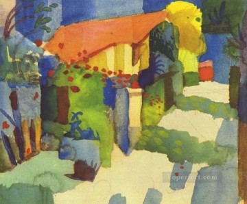 August Macke Painting - House In The Garden August Macke